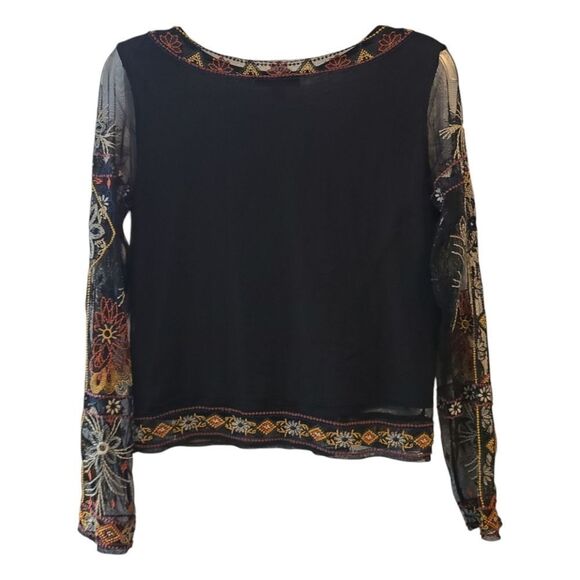 American Eagle Sheer Embroderied Boho Blouse - Picture 3 of 12